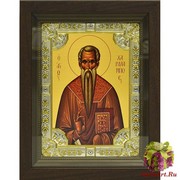 Икона освященная &quot;Харлампий священномученик&quot;, 18x24 см, со стразами, в деревянном киоте 24x30 см, 24x30 см