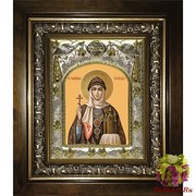 Икона освященная &quot;Ольга равноапостольная великая княгиня&quot;, 14x18 см, в деревянном киоте 20x24 см, 20x24 см