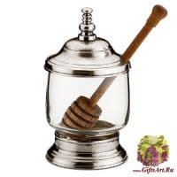 Медовница из олова и стекла коллекция FRANCIA Cosi Tabellini Италия