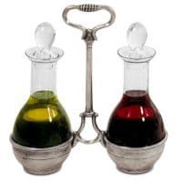 Набор для масла и уксуса из олова и стекла Cosi Tabellini Италия