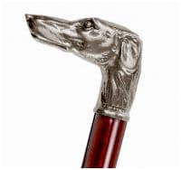 Трость из дерева с оловянной ручкой Собака Италия