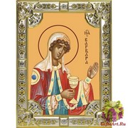 Икона освященная &quot;Варвара великомученица&quot;, посеребрение 925, 18x24 см, купить по низкой цене