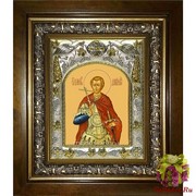 Икона освященная &quot;Димитрий Солунский великомученик (Дмитрий)&quot;, 14x18 см, в деревянном киоте 20x24 см, 20x24 см