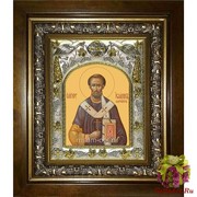 Икона освященная &quot;Иоанн Златоуст ,архиепископ Константинопольский святитель (Иван)&quot;, 14x18 см, в деревянном киоте 20x24 см, 20x24 см