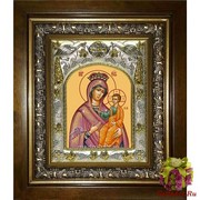 Икона освященная &quot;Избавительница икона Божией Матери&quot;, 14x18 см, в деревянном киоте 20x24 см, 20x24 см