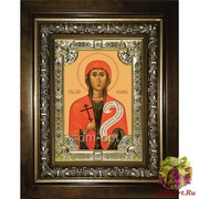 Икона освященная &quot;Параскева Пятница мученица&quot;, 18x24 см, со стразами, в деревянном киоте 24x30 см, 24x30 см