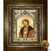 Икона освященная &quot;Александр Невский, благоверный князь&quot;, 14x18 см, в деревянном киоте 20x24 см, 20x24 см