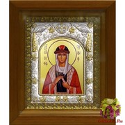 Икона освященная &quot;София&quot;, дерево, серебро 925, 14x18 см, в деревянном киоте 20x24 см, 20x24 см