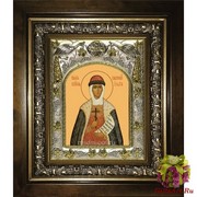 Икона освященная &quot;Ольга равноапостольная великая княгиня&quot;, 14x18 см, в деревянном киоте 20x24 см, 20x24 см