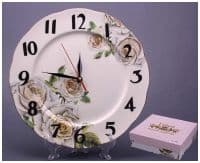 Настенные часы фарфоровые Белые розы Диаметр 30 см
