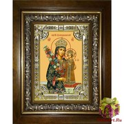 Икона освященная &quot;Неувядаемый цвет икона Божией Матери&quot;, 18x24 см, со стразами, в деревянном киоте 24x30 см, 24x30 см