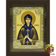 Икона освященная &quot;Анна Кашинская благоверная великая княгиня&quot;, 18x24 см, со стразами, в деревянном киоте 24x30 см, 24x30 см