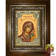 Икона освященная &quot;Казанская икона Божией Матери&quot;, 18x24 см, со стразами, в деревянном киоте 24x30 см, 24x30 см
