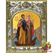 Икона освященная &quot;Петр и Феврония благоверные&quot;, 14x18 см, купить