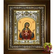 Икона освященная &quot;Бысть Чрево Твое Святая Трапеза икона Божией Матери&quot;, 14x18 см, в деревянном киоте 20x24 см, 20x24 см
