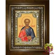 Икона освященная &quot;Диомид Тарсянин Никейский,врач,мученик&quot;, 18x24 см, со стразами, в деревянном киоте 24x30 см, 24x30 см