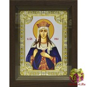 Икона освященная &quot;Ирина Македонская великомученица&quot;, 18x24 см, со стразами, в деревянном киоте 24x30 см, 24x30 см