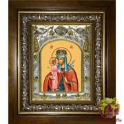 Икона освященная &quot;Неувядаемый цвет икона Божией Матери&quot;, 14x18 см, в деревянном киоте 20x24 см, 20x24 см