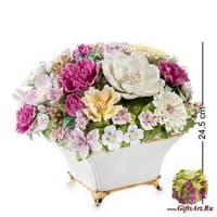 CMS-33/ 2 Композиция из костяного фарфора &quot;Ваза с цветами&quot;