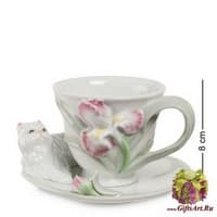 CMS-04/ 2 Чайная пара &quot;Котенок с ирисом&quot;