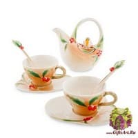 FM-40/ 3 Чайный набор &quot;Пташка на падубе&quot; на 2 персоны
