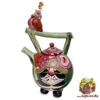 BS-115 Заварочный чайник  &quot;Кот Кланси и птичка&quot;
