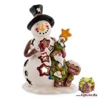 BS-517 Подсвечник &quot;Снеговик с елкой&quot;