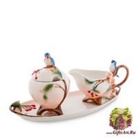 FM-80/ 3 Набор сахарница и молочник &quot;Голубые птицы&quot;