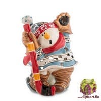 BS-549 Подсвечник &quot;Снеговик-хоккеист&quot;