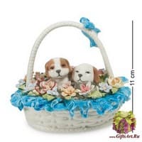 CMS-15/94 Фигурка &quot;Щенки в цветочной корзине&quot;