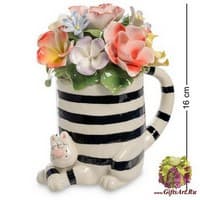 CMS-61/ 2 Статуэтка &quot;Полосатый Кот с вазой цветов&quot;