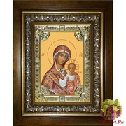 Икона освященная &quot;Казанская икона Божией Матери&quot;, 18x24 см, со стразами, в деревянном киоте 24x30 см, 24x30 см