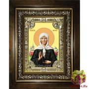 Икона освященная &quot;Матрона Московская блаженная&quot;, 18x24 см, со стразами, в деревянном киоте 24x30 см, 24x30 см