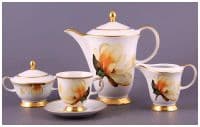 Чайный сервиз &quot;Verona Цветы магнолии&quot; Баварский фарфор Германия на 6 персон 15 предметов.