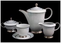 Чайный сервиз &quot;Verona Blue&quot; Баварский фарфор Германия на 6 персон 15 предметов.