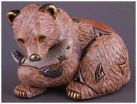 Cтатуэтка Бурый Медведь Эксклюзивная керамическая фигурка De Rosa Rinconada Длина 16 см