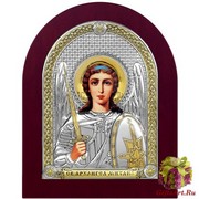 Икона освященная &quot;Михаил Архангел&quot;, дерево, посеребрение 925, 16.5x20 см