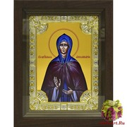 Икона освященная &quot;Аполлинария&quot; посеребрение 925, со стразами, в деревянном киоте 24x30 см, 24x30 см