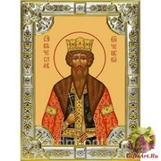 Икона освященная &quot;Вячеслав Чешский благоверный князь&quot;, 18x24 см со стразами, 18x24 см