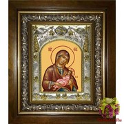 Икона освященная &quot;Млекопитательница икона Божией Матери&quot;, 14x18 см, в деревянном киоте 20x24 см, 20x24 см