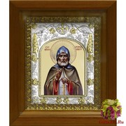 Икона освященная &quot;Александр Свирский&quot;, в деревянном киоте 20x24 см, 20x24 см