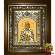 Икона освященная &quot;Игнатий (Брянчанинов) епископ Ставропольский и Кавказский святитель&quot;, 14x18 см, в деревянном киоте 20x24 см, 20x24 см