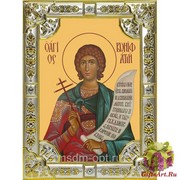 Икона освященная &quot;Вонифатий мученик&quot;, 14x18 см, в деревянном киоте 20x24 см, 20x24 см