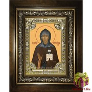 Икона освященная &quot;Евфросиния (Евдокия) Московская, преподобная &quot;, 18x24 см, со стразами, в деревянном киоте 24x30 см, 24x30 см