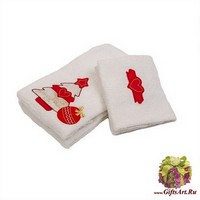 Махровые новогодние полотенца с аппликацией 2 штуки &quot;MELANGIO&quot;