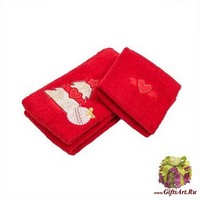 Махровые новогодние полотенца с аппликацией 2 штуки &quot;MELANGIO&quot;