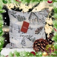 Декоративная новогодняя гобеленовая подушка 50х50 &quot;VINGI RICAMI&quot;