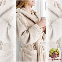 Женский махровый халат с капюшоном &quot;EMANUELA GALIZZI&quot;