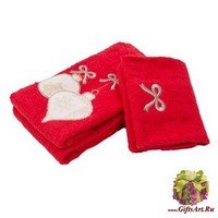 Новогодние махровые полотенца в наборе 2 штуки &quot;MELANGIO&quot;