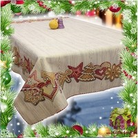 Новогодняя гобеленовая скатерть с люрексом 140х240 &quot;VINGI RICAMI&quot;